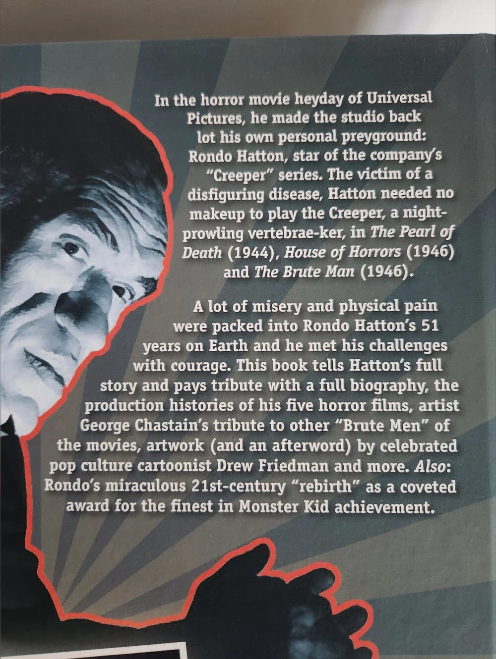 Rondo Hatton Beauty Within the Brute Hardcover 2019 Horror Film Biography